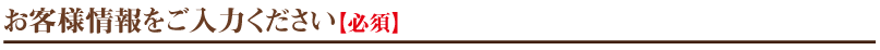 お客様情報をご入力ください【必須】