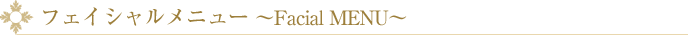 フェイシャルメニュー
